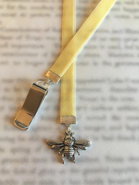 Bee bookmark / Bee Keeper bookmark / Cute bookmark  - Attach to cover then mark page with ribbon. Never lose your bookmark! picture
