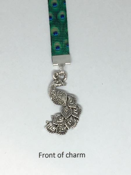 Peacock bookmark / Cute Bookmark / Book Lover gift - Clips to book cover then mark page with ribbon. Never lose your bookmark! picture