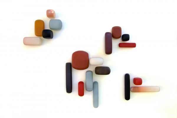 Geometric Wall Installation - Warm and Cool Palette - Jeffries Glass