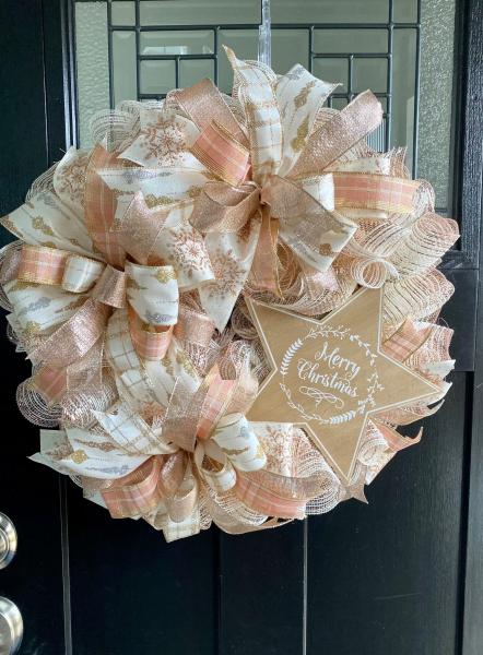 Christmas Wreath - Rose Gold "Merry Christmas" picture
