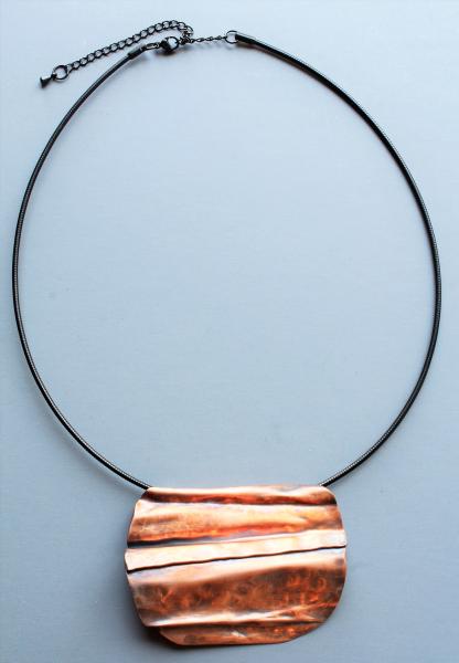 Reese Hammered Copper Pendant Choker picture