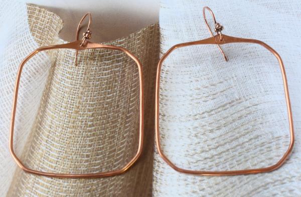 Amara Copper Square Hoop Earrings