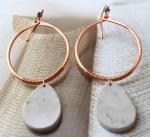 Copper Wire Wrapped Stone Earrings