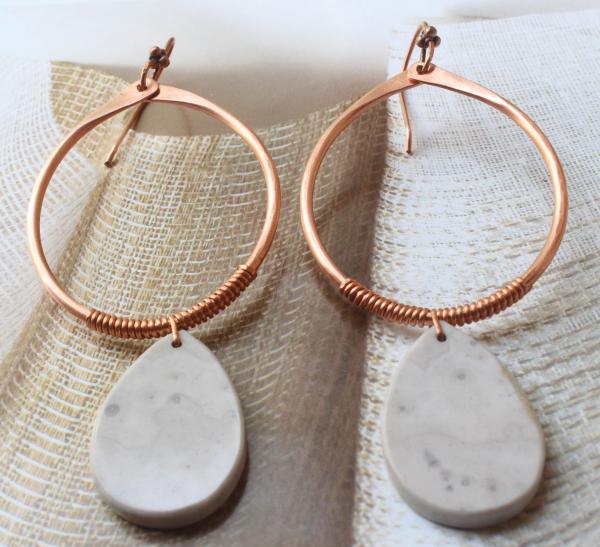 Copper Wire Wrapped Stone Earrings picture