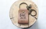 Do Not Fear Leather Keychain