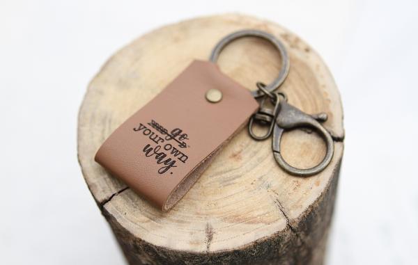 Go Your Own Way Leather Keychain