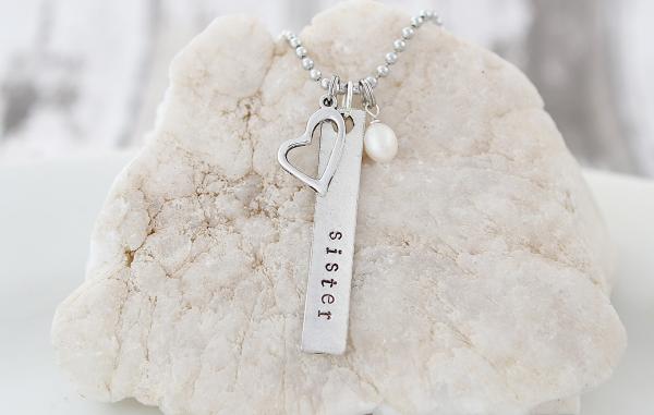 Sister Hand Stamped Necklace picture