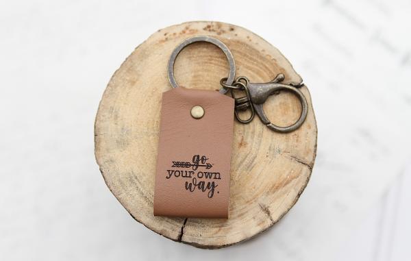 Go Your Own Way Leather Keychain picture