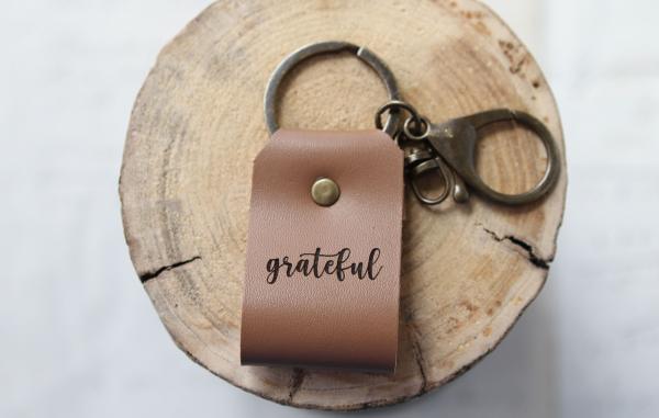 Grateful Leather Keychain