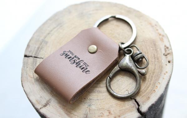 You Are My Sunshine Leather Keychain picture