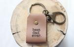 Best Dad Ever Leather Keychain