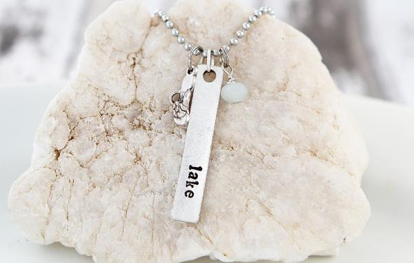 Lake Hand Stamped Necklace
