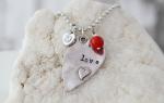Love Hand Stamped Necklace