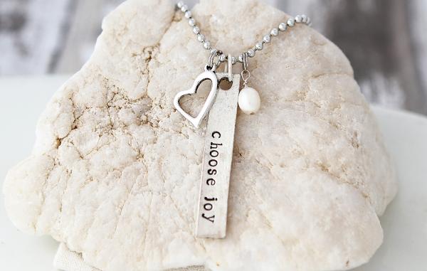 Choose Joy Hand Stamped Necklace picture