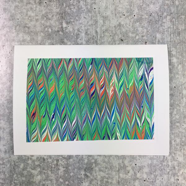 Blank card with marbled paper, Chevron picture