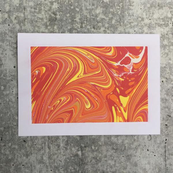 Blank card with marbled paper, Multicolor picture