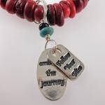 Red Coral and Fine Silver Mantra Necklace