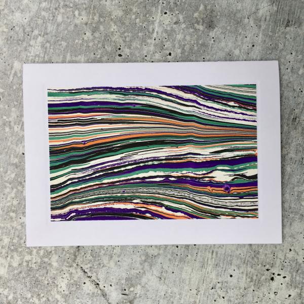 Blank card with marbled paper, Multicolor picture