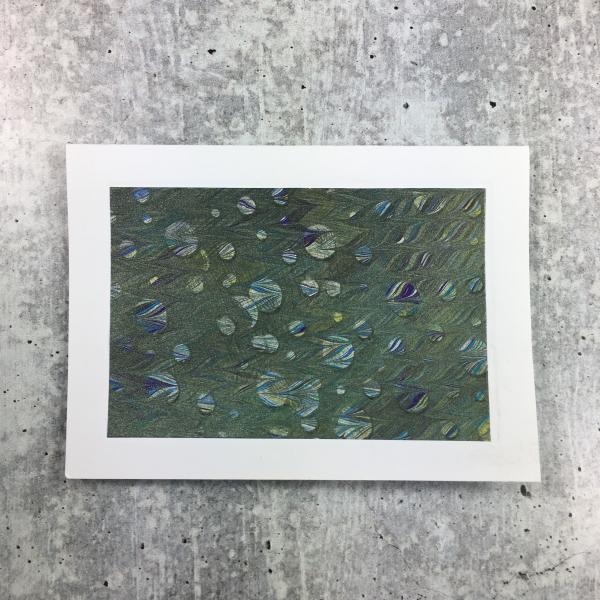 Blank card with marbled paper, Black Dots picture