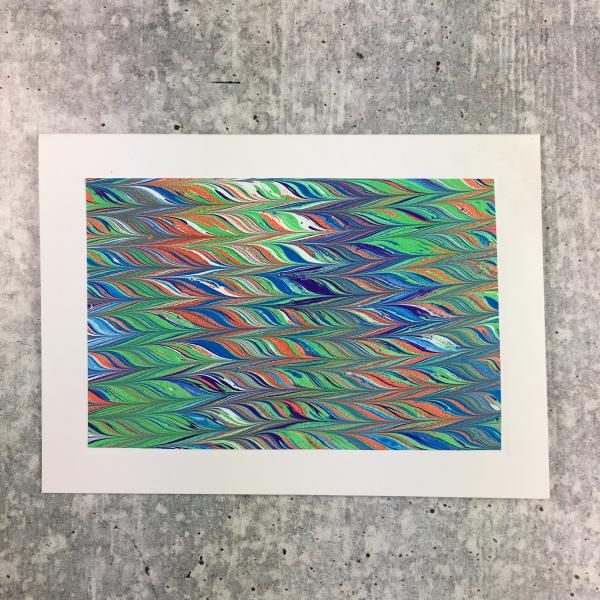 Blank card with marbled paper, Chevron picture