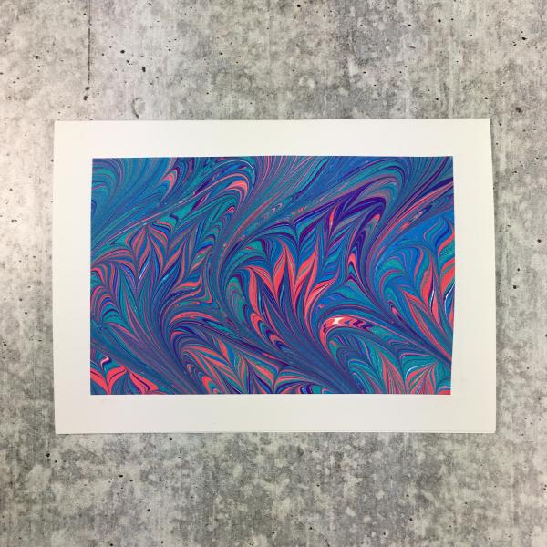 Blank card with marbled paper, Multicolor picture