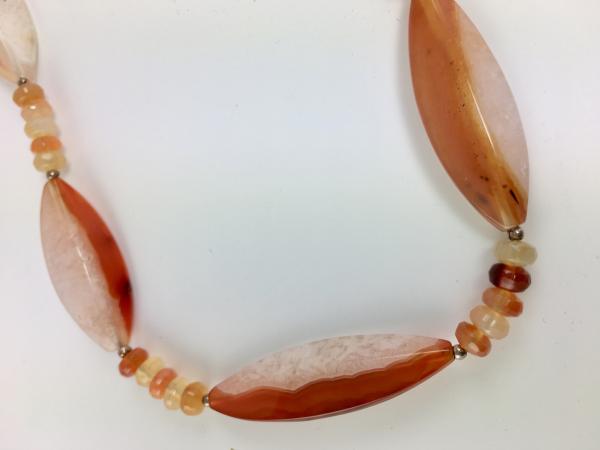 Carnelian Necklace with Shades of Orange and White picture