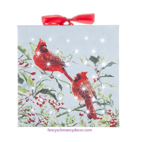 6" Cardinal Lighted Print Ornament by RAZ Imports picture