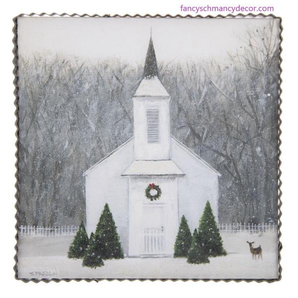 Wintry Church Print by The Round Top Collection picture