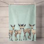 Dancing Fawns Tea Towel