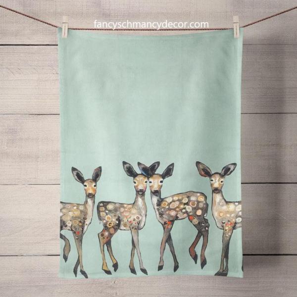 Dancing Fawns Tea Towel picture