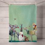 Holiday - Snowman & Wondrous Animals Tea Towel