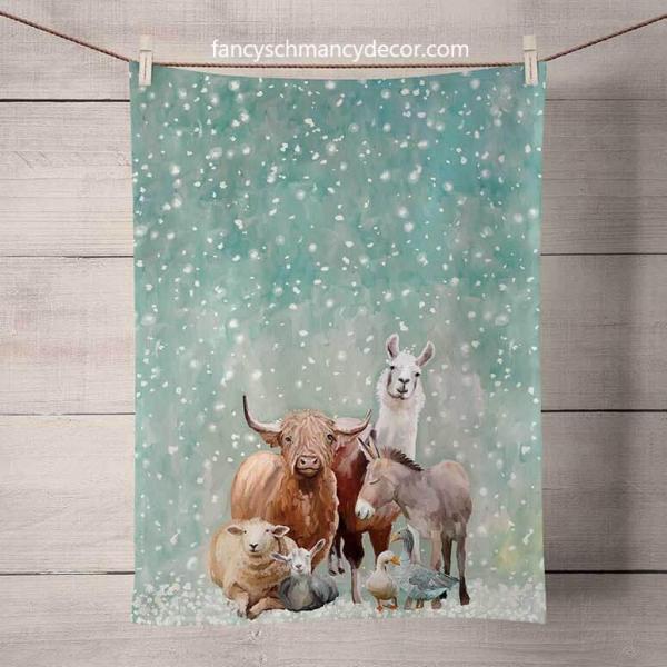 Holiday - Winter Farm Tea Towel picture