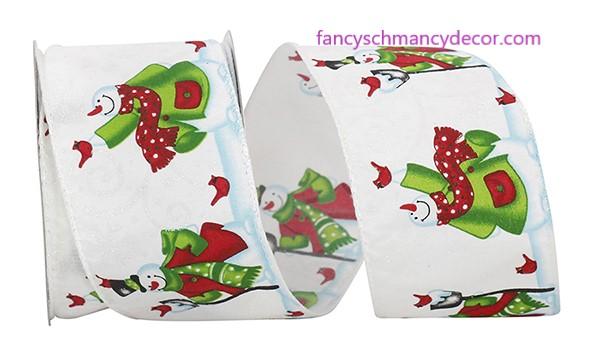 2.5" x 10 yds Snowmen Clothes Wired Edge Ribbon picture