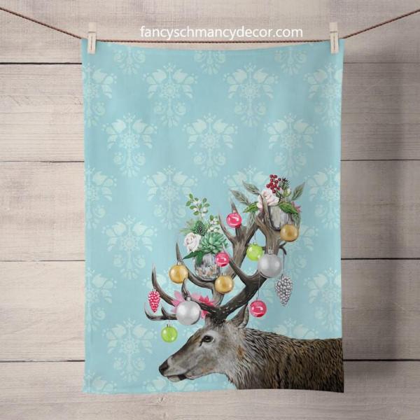 Holiday - Ornamental Deer Tea Towel picture