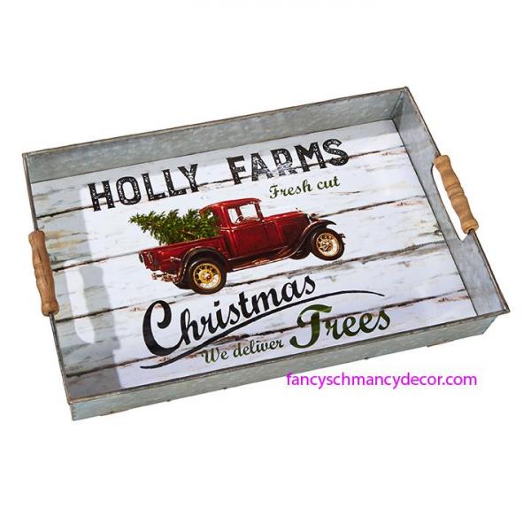 20.5" Holly Farms Tray by RAZ Imports