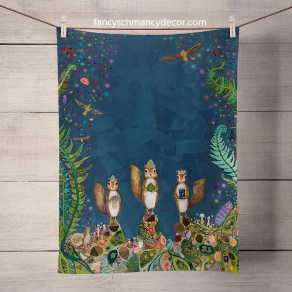 Squirrel Royale Tea Towel