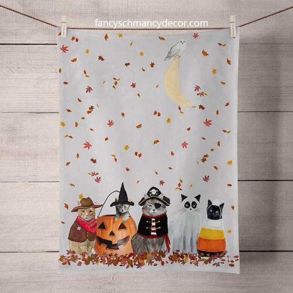 Halloween Cats Tea Towel