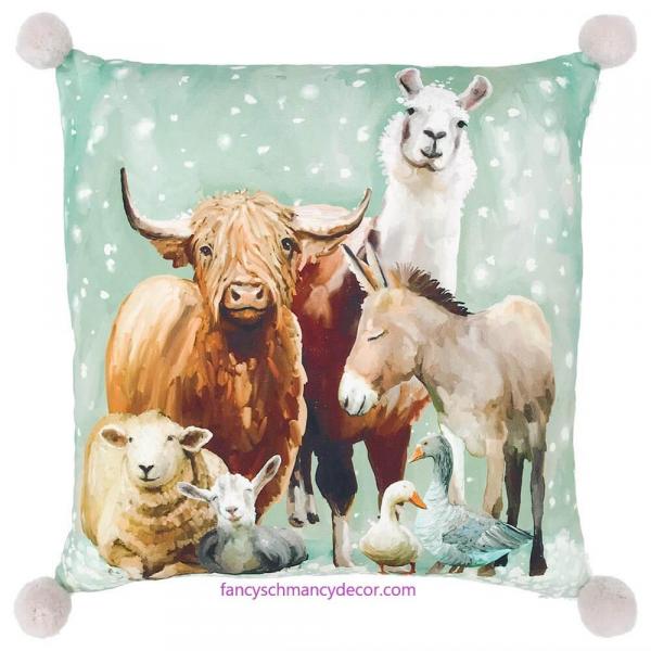 Holiday - Winter Farm Pillow