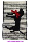 4" X 10yd Stripe Canvas Jacquard Stripe Embroidery Black Dog by D Stevens