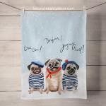 Holiday Collection - 3 French Pugs Tea Towels