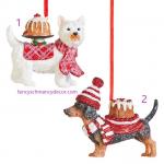 4" Pupcake Dog Ornament Assorted Set of 2 by RAZ Imports