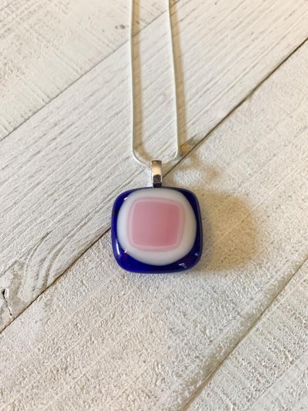 Blue white and pink pendant picture