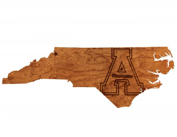 Appalachian State - Wall Hanging - State Map - Block A on NC picture