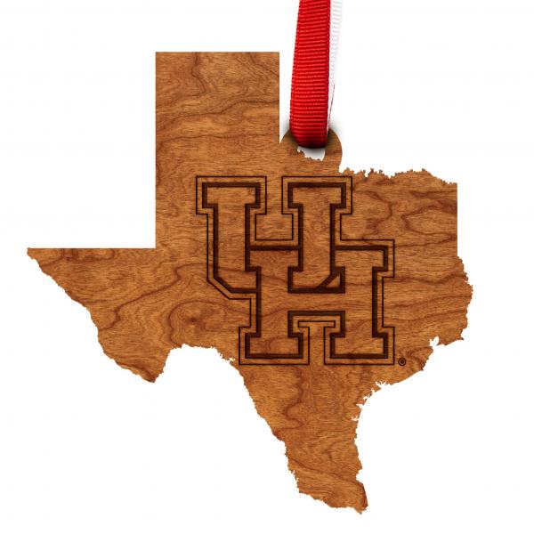 Houston - Ornament - State Map with Block "UH"