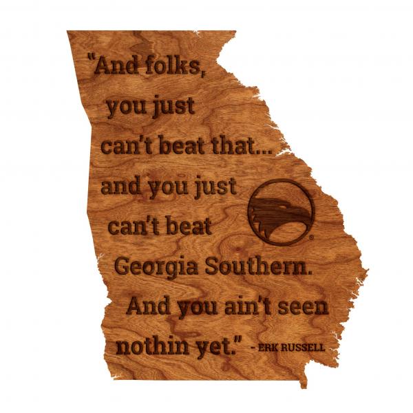 Georgia Southern University - Wall Hanging - State Map - Erk Russel Quote