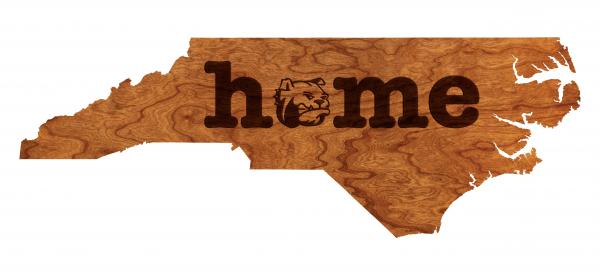 Wingate University - Wall Hanging - State Map with "Home" and Bulldog Head as O