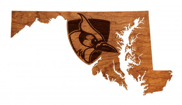 Johns Hopkins - Wall Hanging - State Map - Shield and Blue Jay