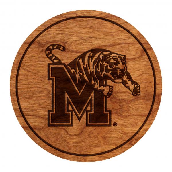 University of Memphis Tigers Coaster Block M with Tiger picture