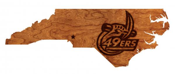 UNC Charlotte - Wall Hanging - State Map - Pick Axe Logo