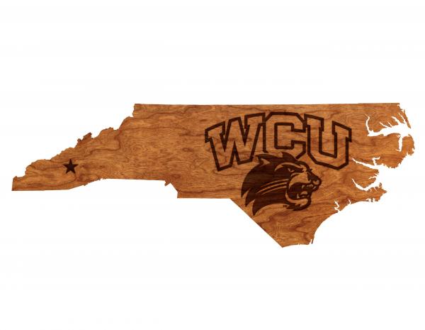 Western Carolina University - Wall Hanging - State Map - WCU on NC picture